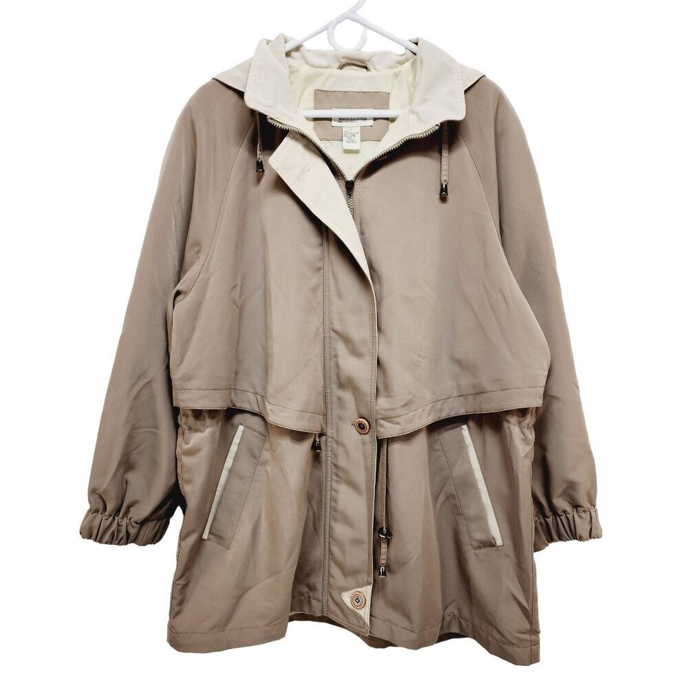 Vintage Westbound Womens Hooded Jacket Coat Water Resistant  Large Size Beige